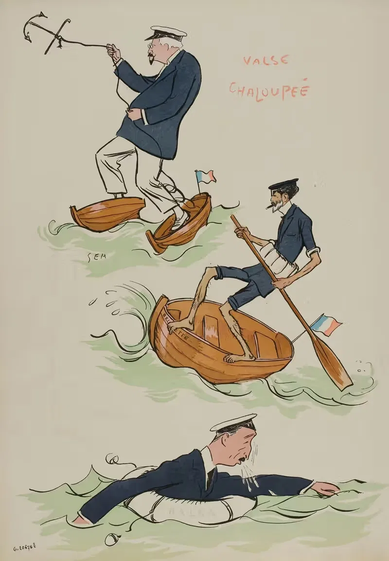 Valse chaloupée; Legru, Helleu, Denfert-Rochereau — Georges Goursat (Sem)