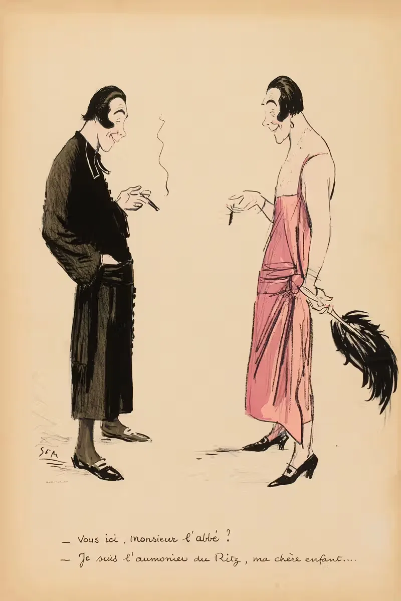 Vous ici, monsieur l'abbé — Georges Goursat (Sem)