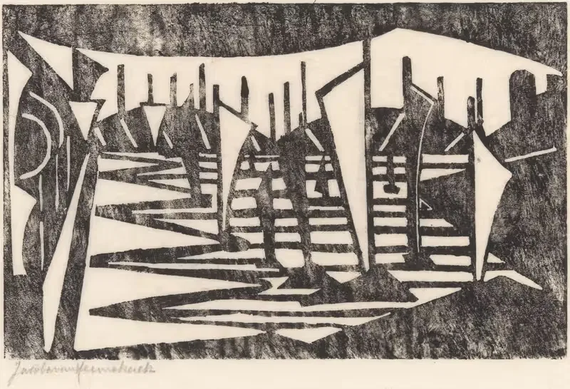 Композиция (Лодки в порту) by Якоба ван Хемскерк, 1916 — digital art print download