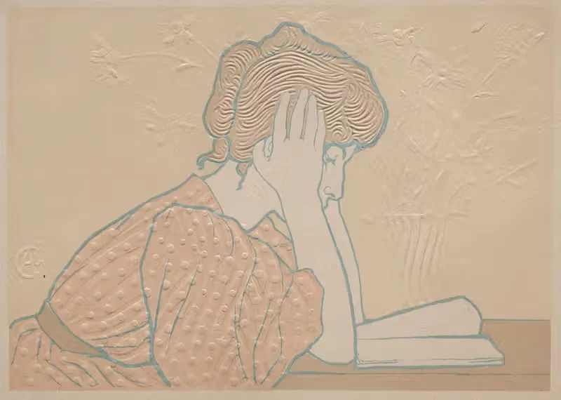 Молодая женщина читает by Александр Шарпентье, 1896 — digital art print download