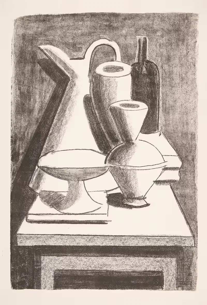 Композиция. Кувшин, бутылка и др. by Вильгельм Лундстрём, 1929 — digital art print download