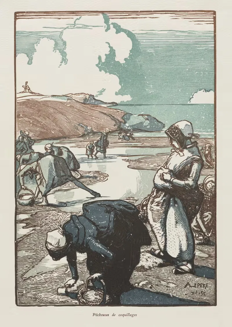 Les Pêcheuses de Pignons, Saint-Jean-de-Mont — Auguste Louis Lepère