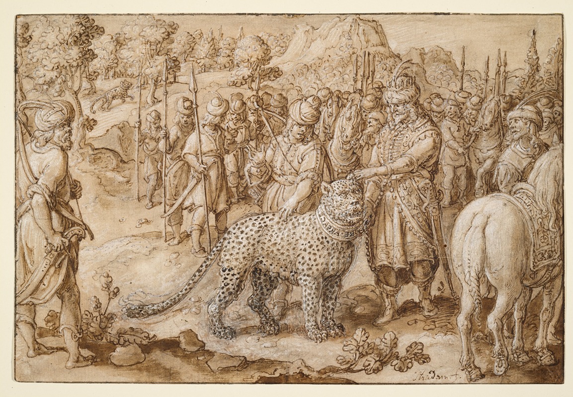 King Arsaces Dedicating a Panther to Dionysus — Stradanus