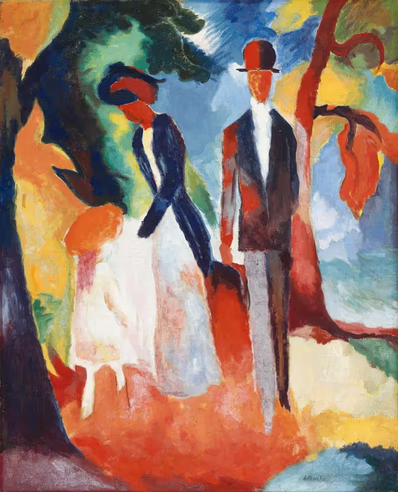 Люди у Голубого озера by Август Макке, 1913 — digital art print download
