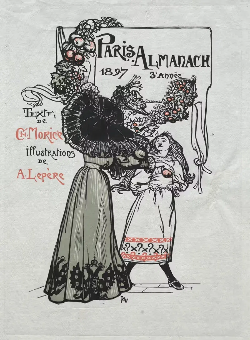 Парижский альманах, 1897; Обложка by Огюст Луи Лепер, 1897 — digital art print download