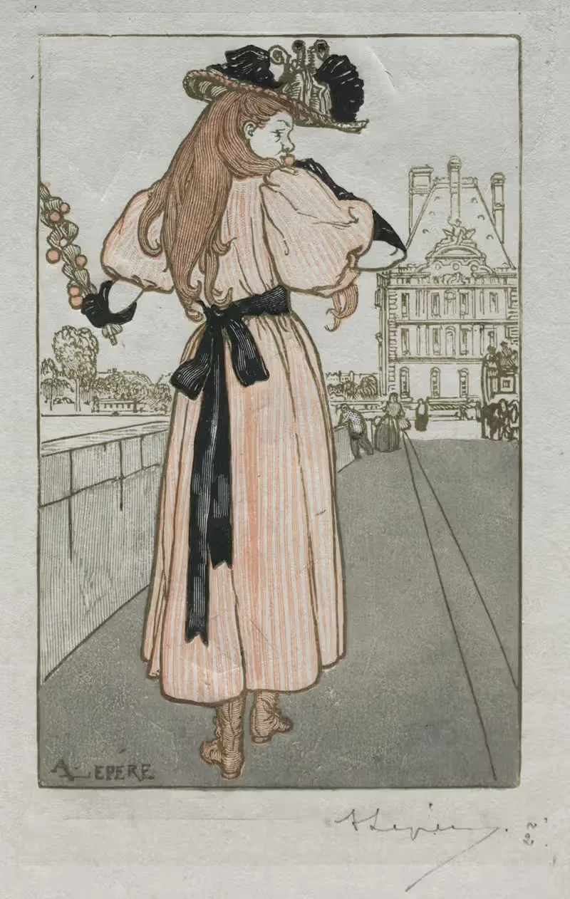 Paris Almanac, 1897; Spring by Auguste Louis Lepère, 1897 — digital art print download