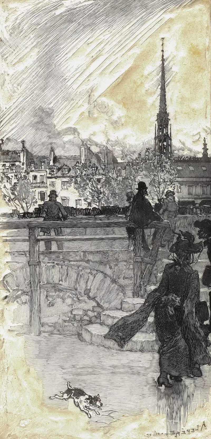 Quai des Grands Augustins, Париж by Огюст Луи Лепер, 1886 — digital art print download