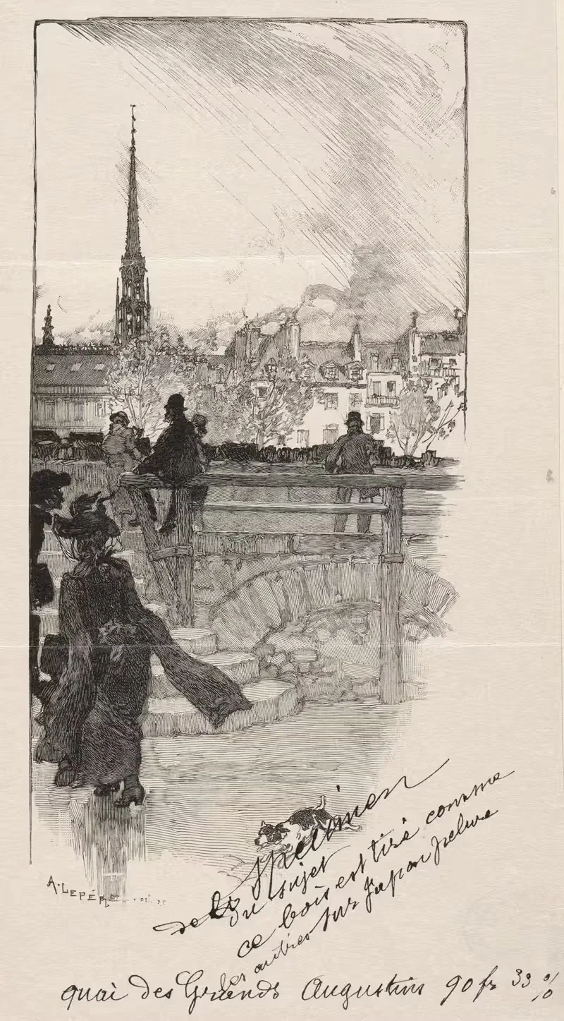 Набережная Гран-Огюстен by Огюст Луи Лепер, 1886 — digital art print download