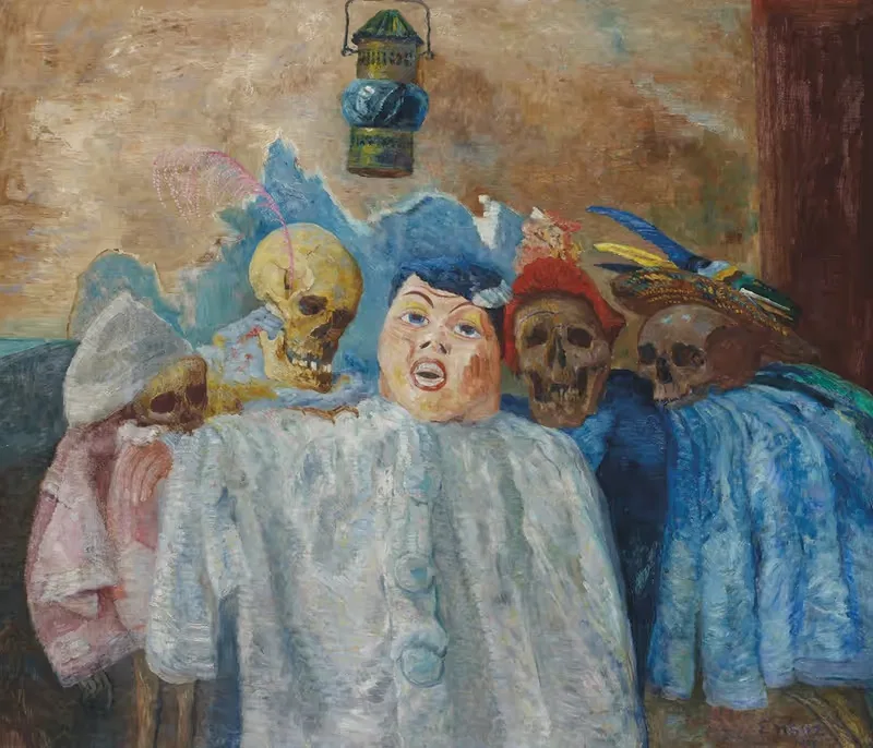 Pierrot et squelettes by James Ensor, 1907 — digital art print download