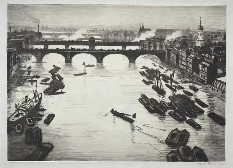 Лондонские мосты by Кристофер Р. В. Невинсон, 1924 — digital art print download