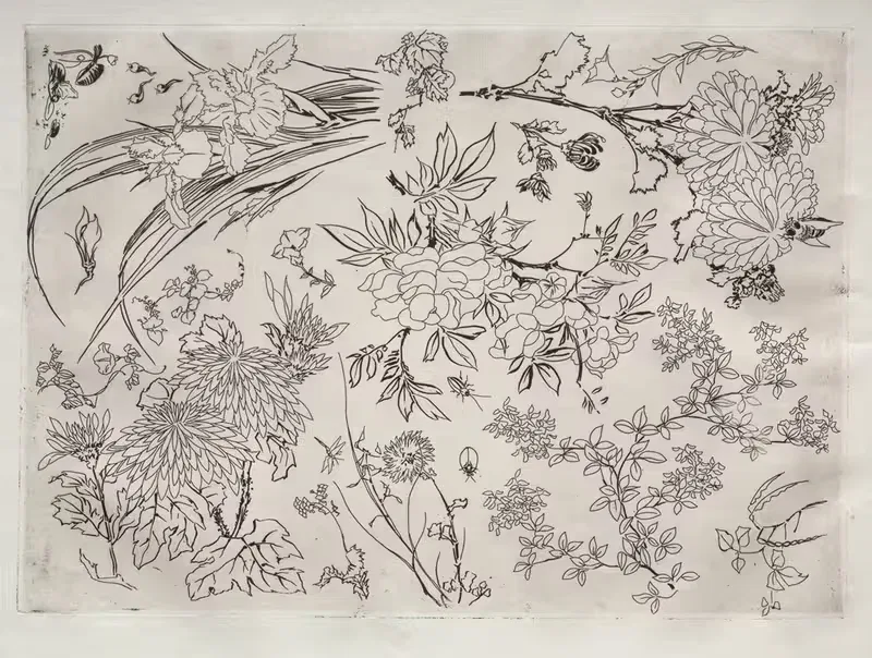 Dinner Service (Rousseau service); Flowers (no. 23) — Félix Bracquemond