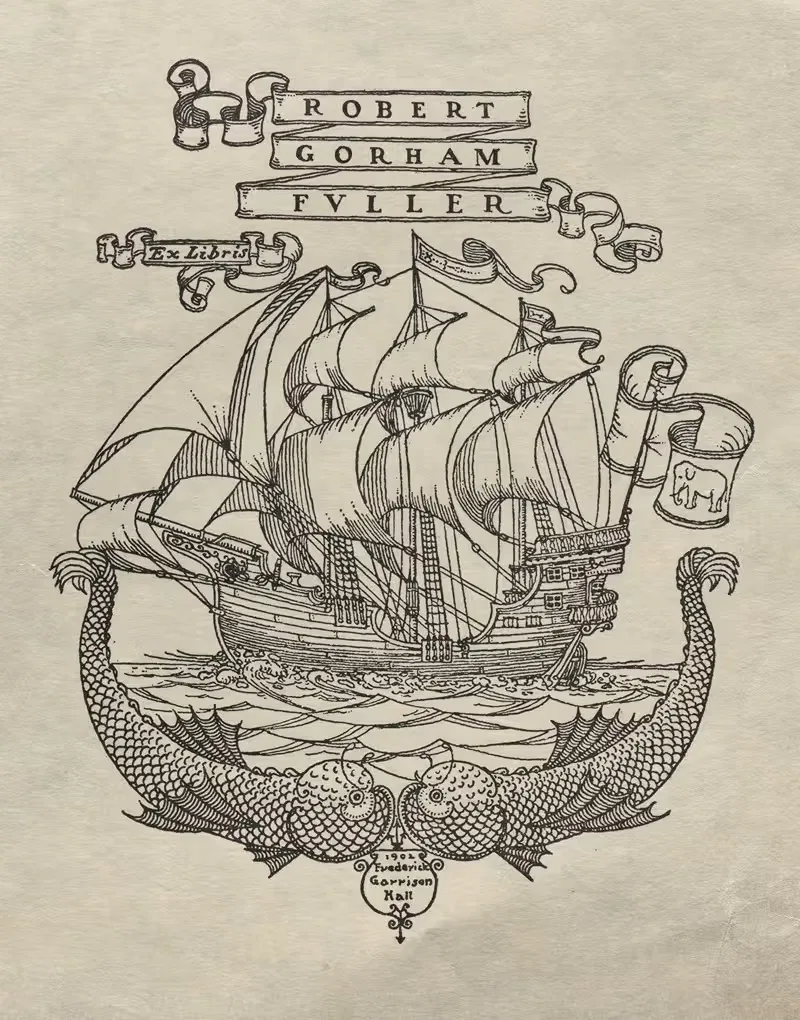 Роберт Горэм Фуллер, экслибрис с надписью by Фредерик Гаррисон Холл — digital art print download