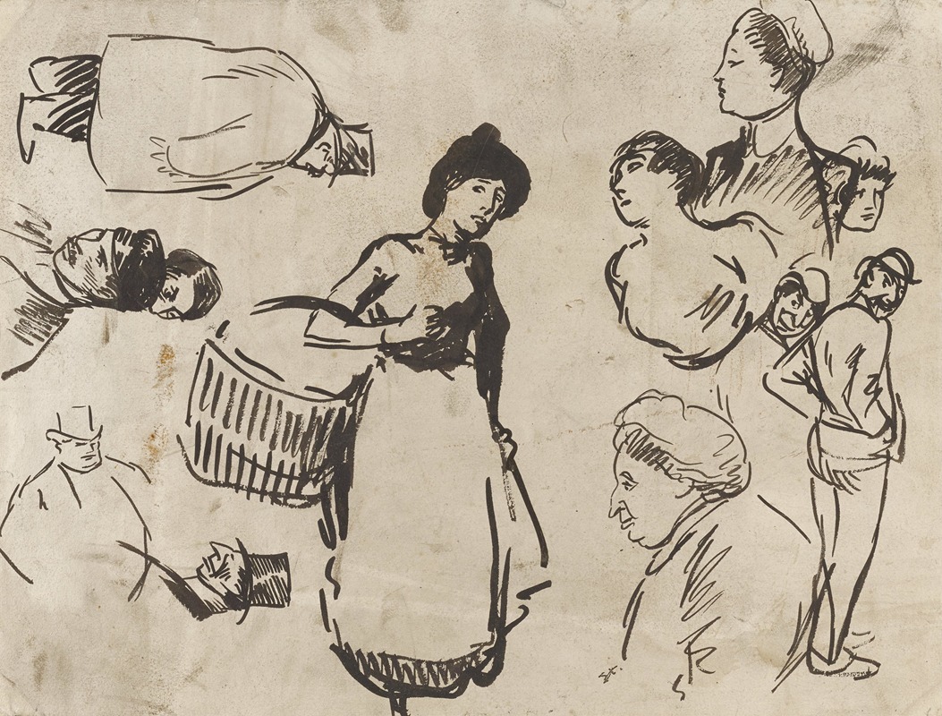 Sheet of Studies by Теофиль Александр Стенлен — digital art print download