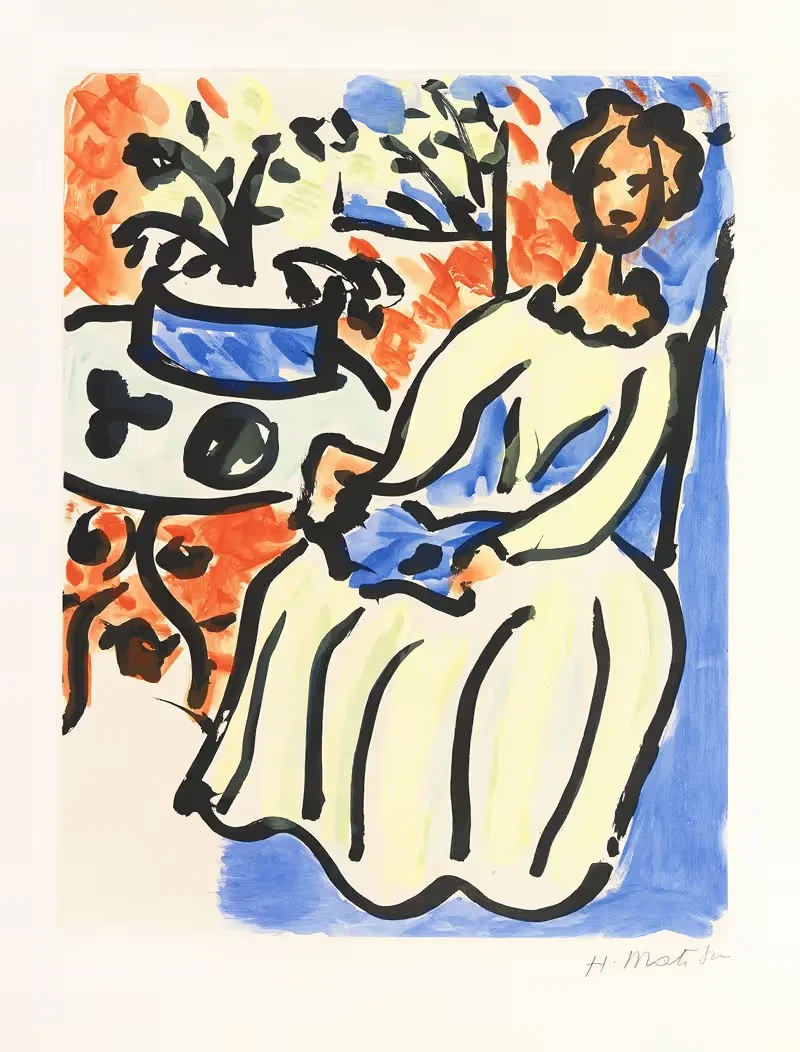 Мари-Жозе в желтом платье by Анри Матисс, 1950 — digital art print download