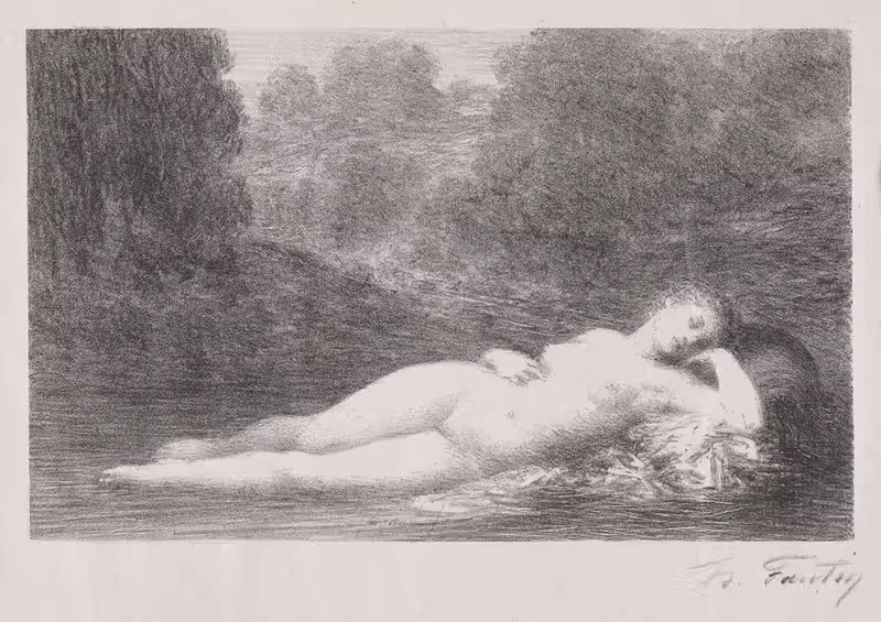 Лежащий в воде by Анри Фантен-Латур, 1903 — digital art print download