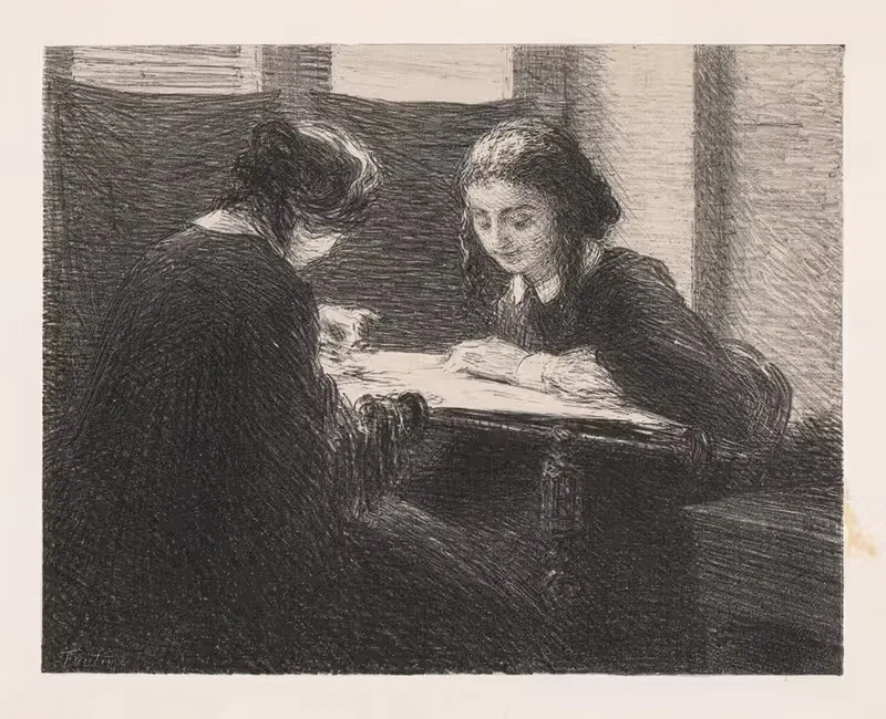 Вышивальщицы by Анри Фантен-Латур, 1898 — digital art print download