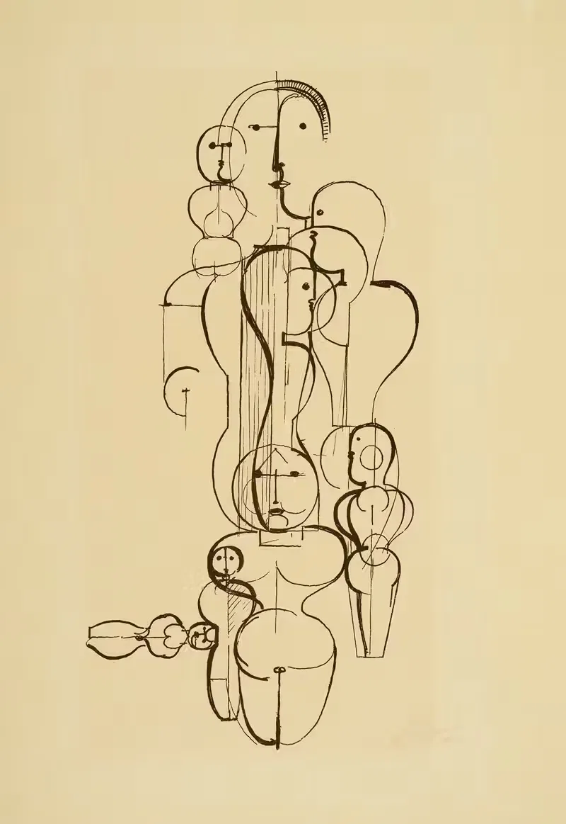 Concentric Group; Figure Plan K1 by Oskar Schlemmer, 1921 — digital art print download
