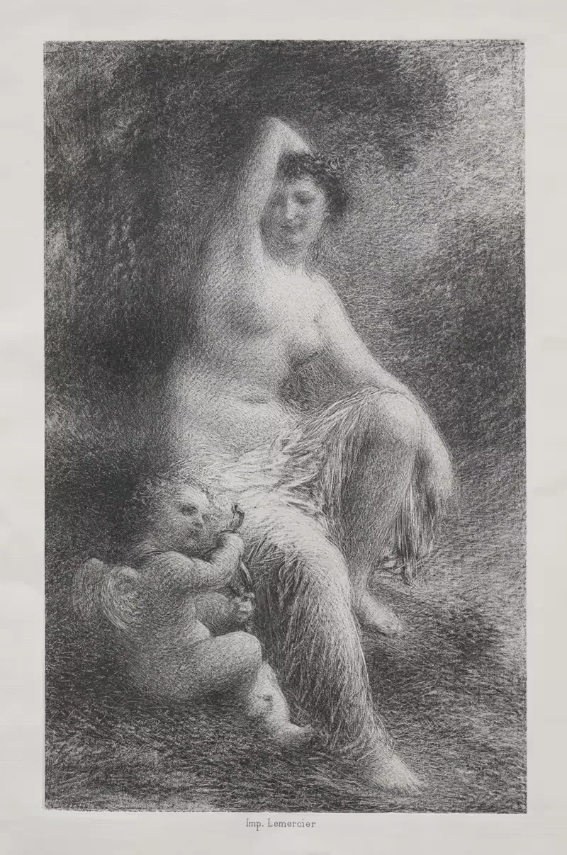 Венера и Купидон by Анри Фантен-Латур, 1892 — digital art print download