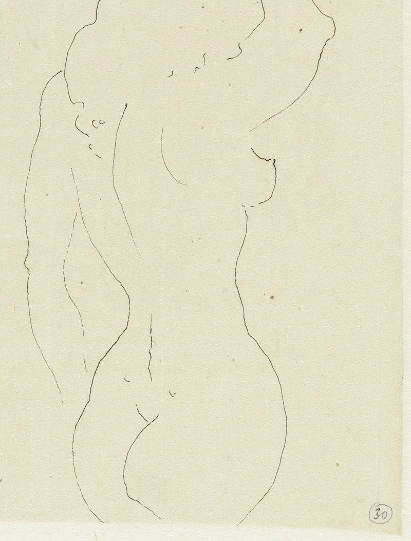 Standing female nude by Тинус ван Дорн, 1930 — digital art print download