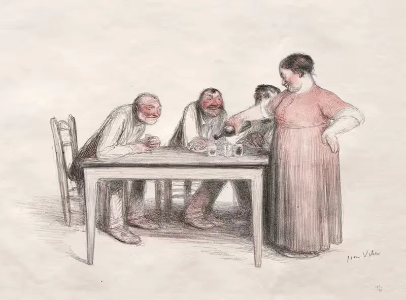 The Glass of Wine — Jean Veber