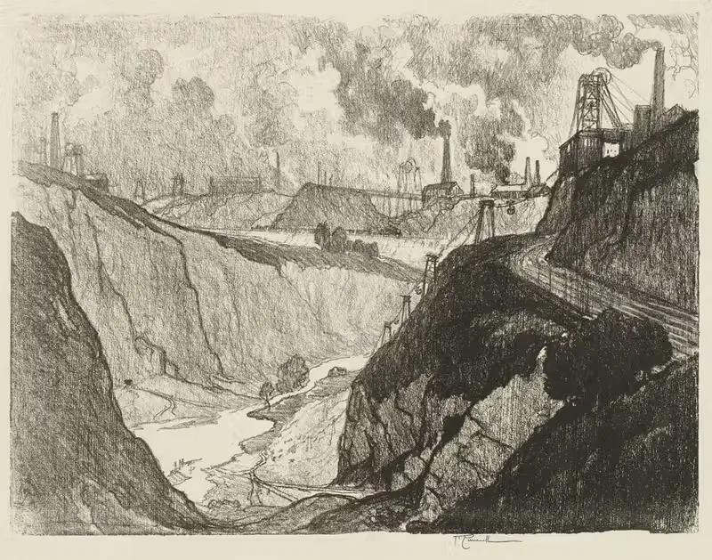 The Iron Mine by Joseph Pennell, 1916 — digital art print download