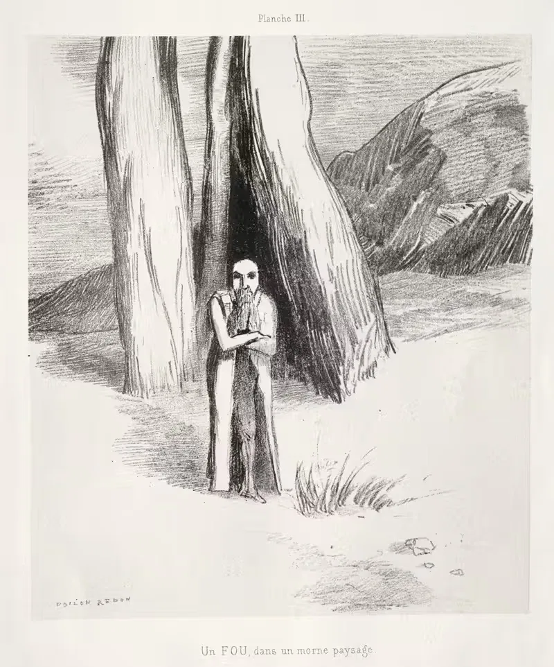 A Madman in a Dismal Landscape — Odilon Redon