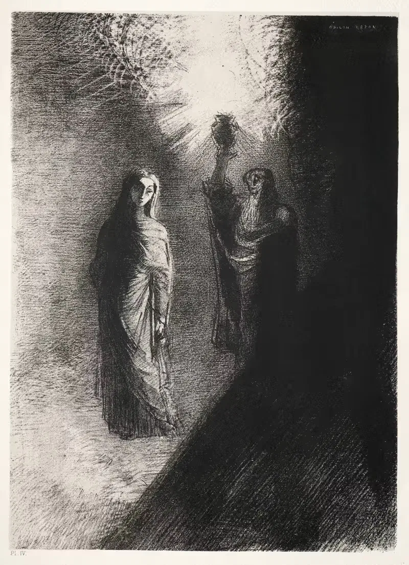 Он поднимает бронзовую урну by Одилон Редон, 1888 — digital art print download