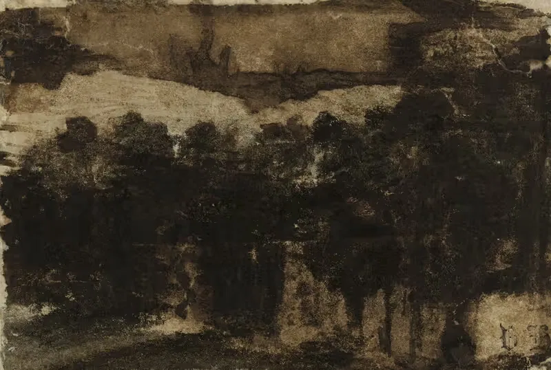 Rideau d'arbres au bord de l'eau — Victor Hugo