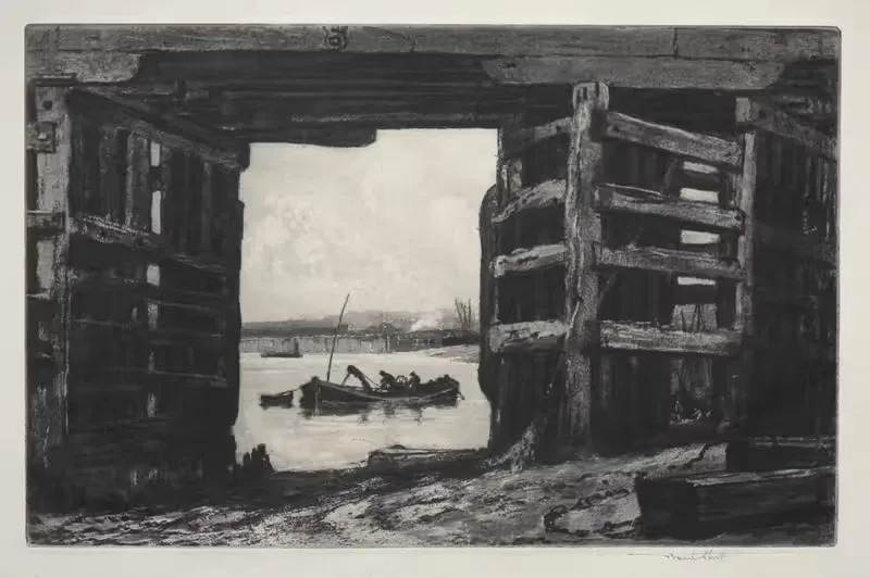 A Span of Old Battersea Bridge — Sir Frank Short