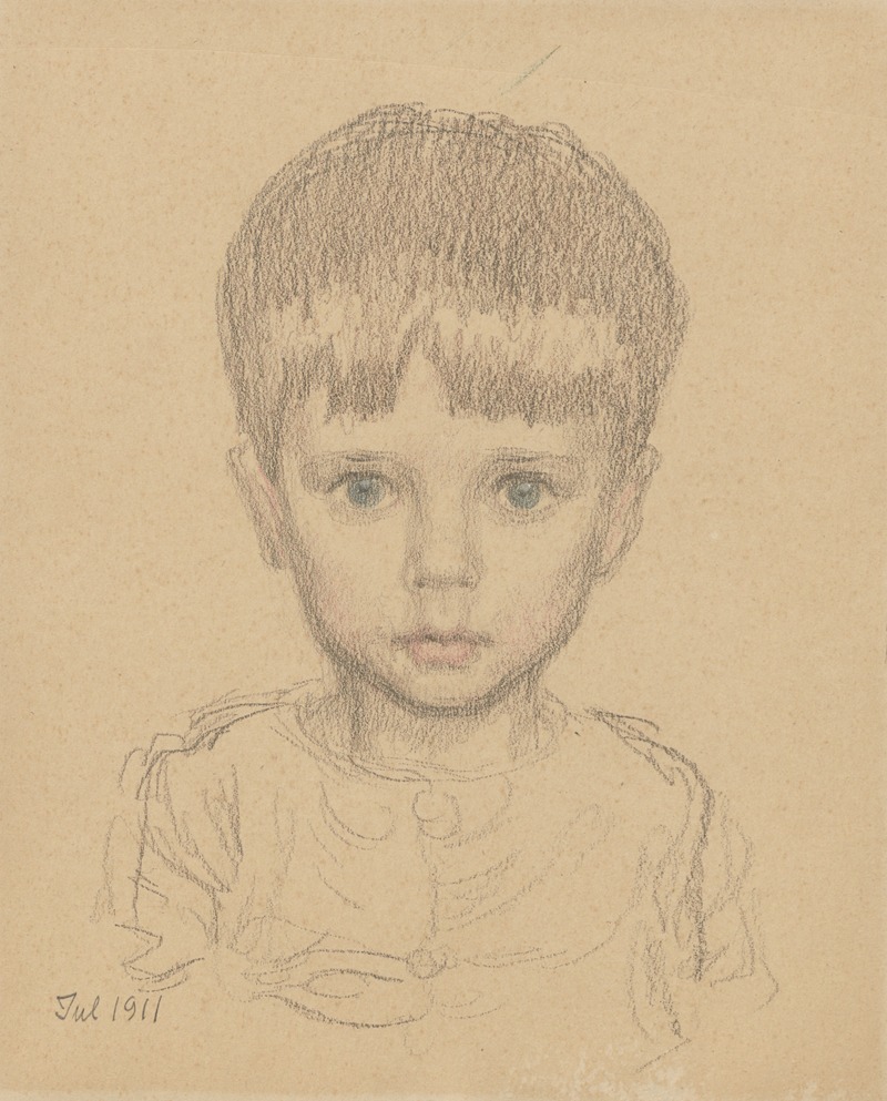 Little boy with blue eyes. by Вальдемар Андерсен, 1911 — digital art print download