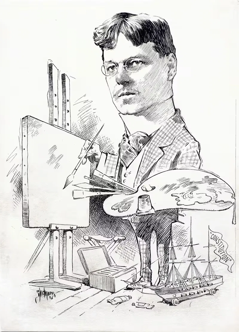 Caricature of Eric pape — Thornton D. Skidmore