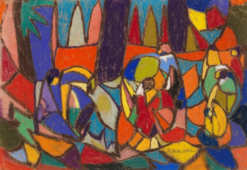 Фигуры в пейзаже by Адольф Хёльцель, 1928 — digital art print download