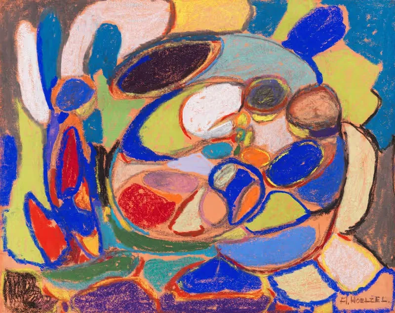 Композиция (Небольшая группа с ангелом) by Адольф Хёльцель, 1925 — digital art print download