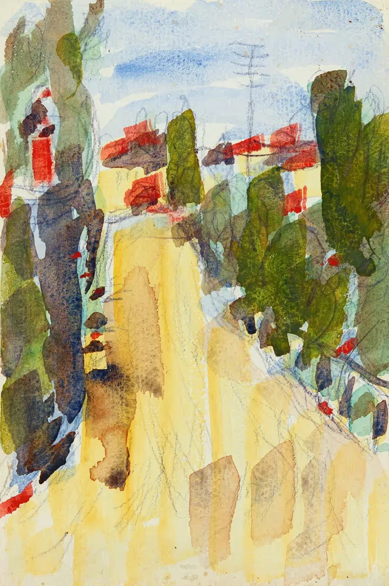 Straße im Tessin (Seeufer-Straße) — Christian Rohlfs