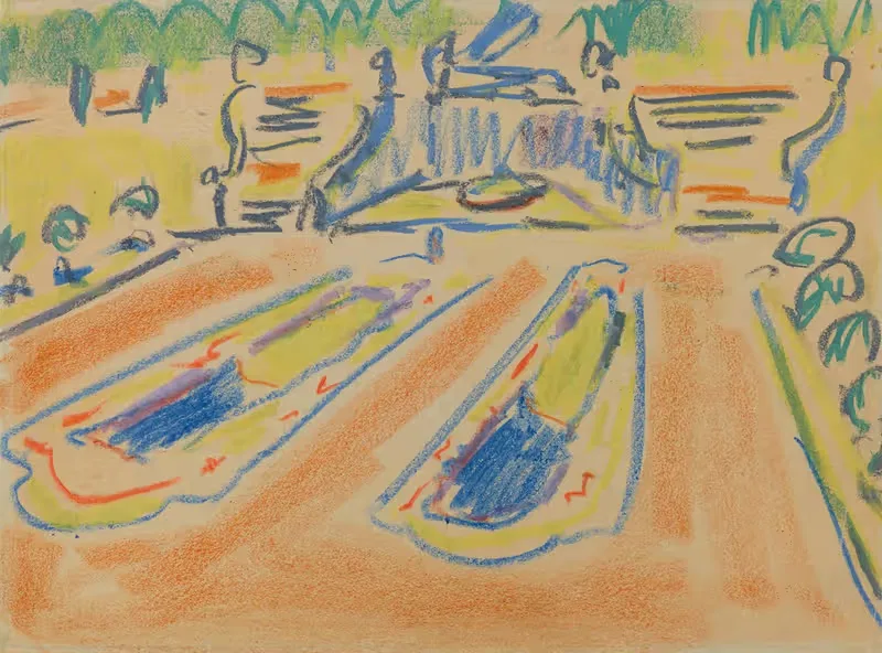 Partie aus einem Dresdner Park by Ernst Ludwig Kirchner, 1910 — digital art print download