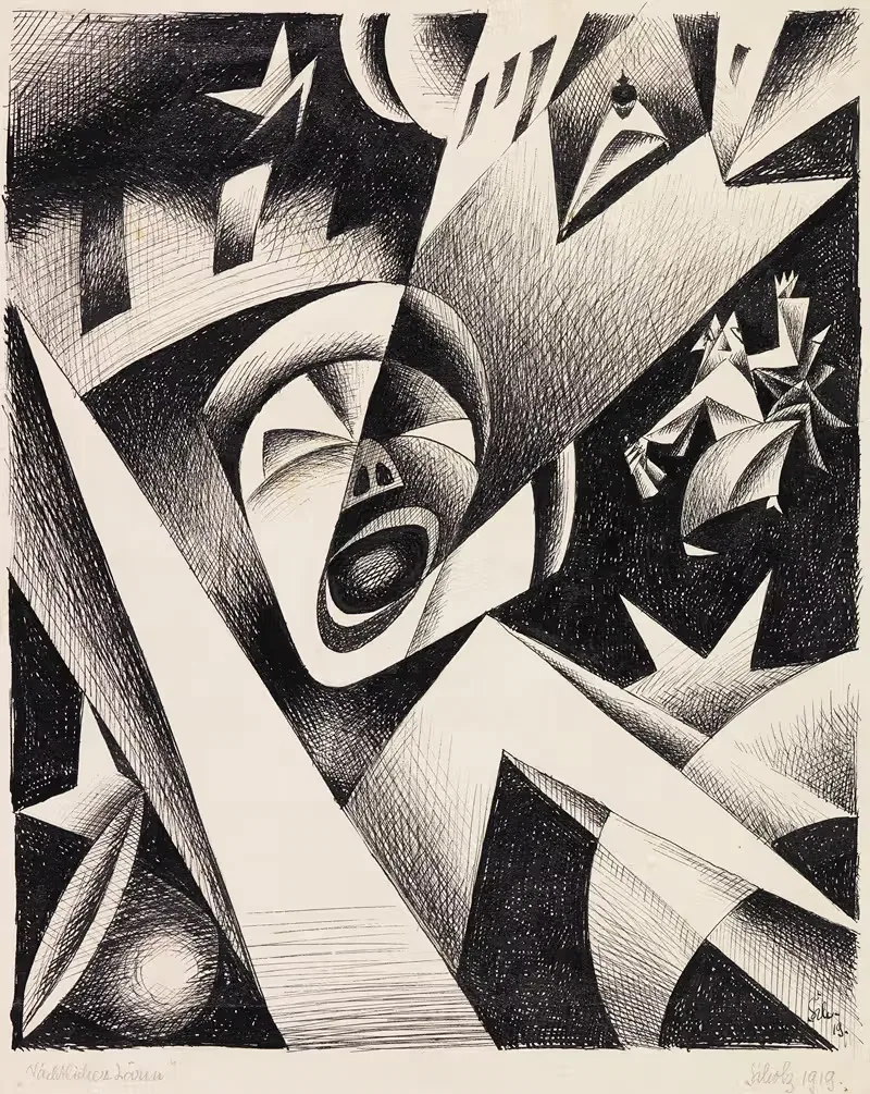 Ночной шум by Георг Шольц, 1919 — digital art print download