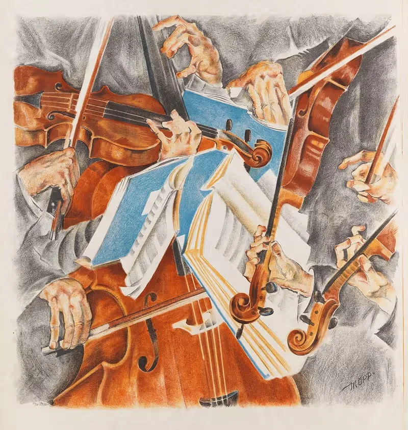 Rosé-Quartett (Klinglerquartett) by Max Oppenheimer, 1920 — digital art print download