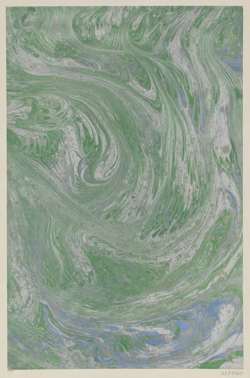 Gezogenes Marmorpapier (mit bronzefarbenen Sprenkeln) — A. u. P. Renner