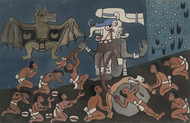 Human sacrifice before Tohil by Diego Rivera, 1931 — digital art print download