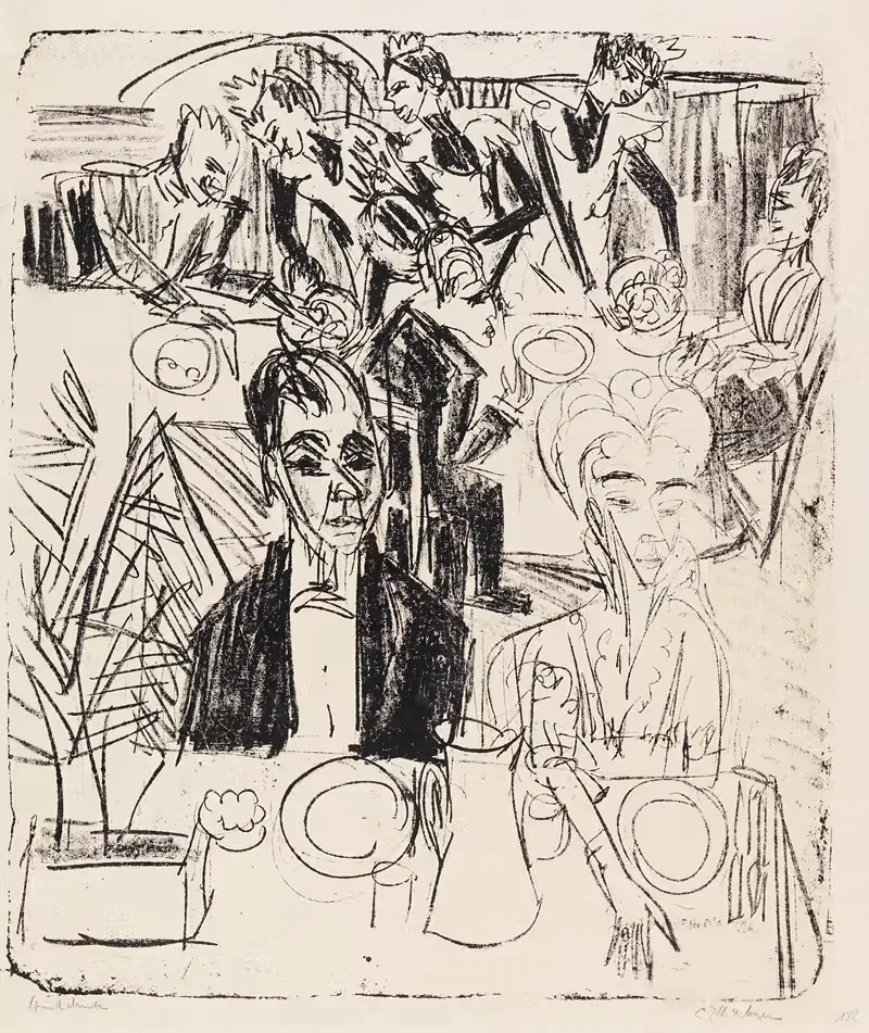 Dinertafel-Sanatorium by Ernst Ludwig Kirchner, 1916 — digital art print download