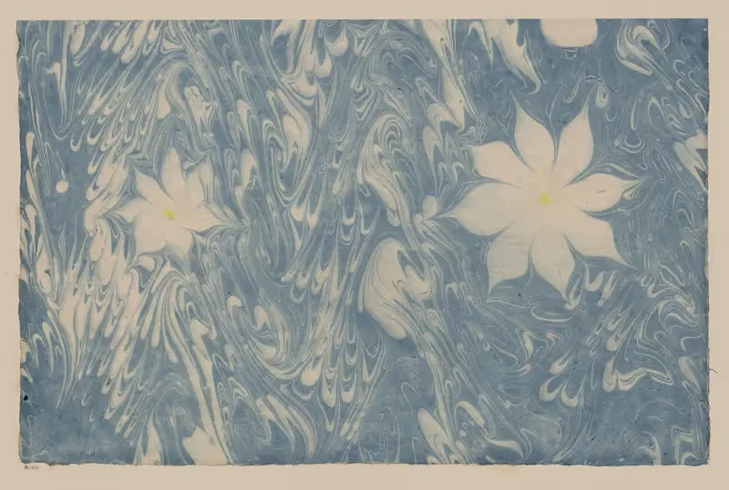 Marmorpapier (mit zwei großen Blüten) — Anker Kyster