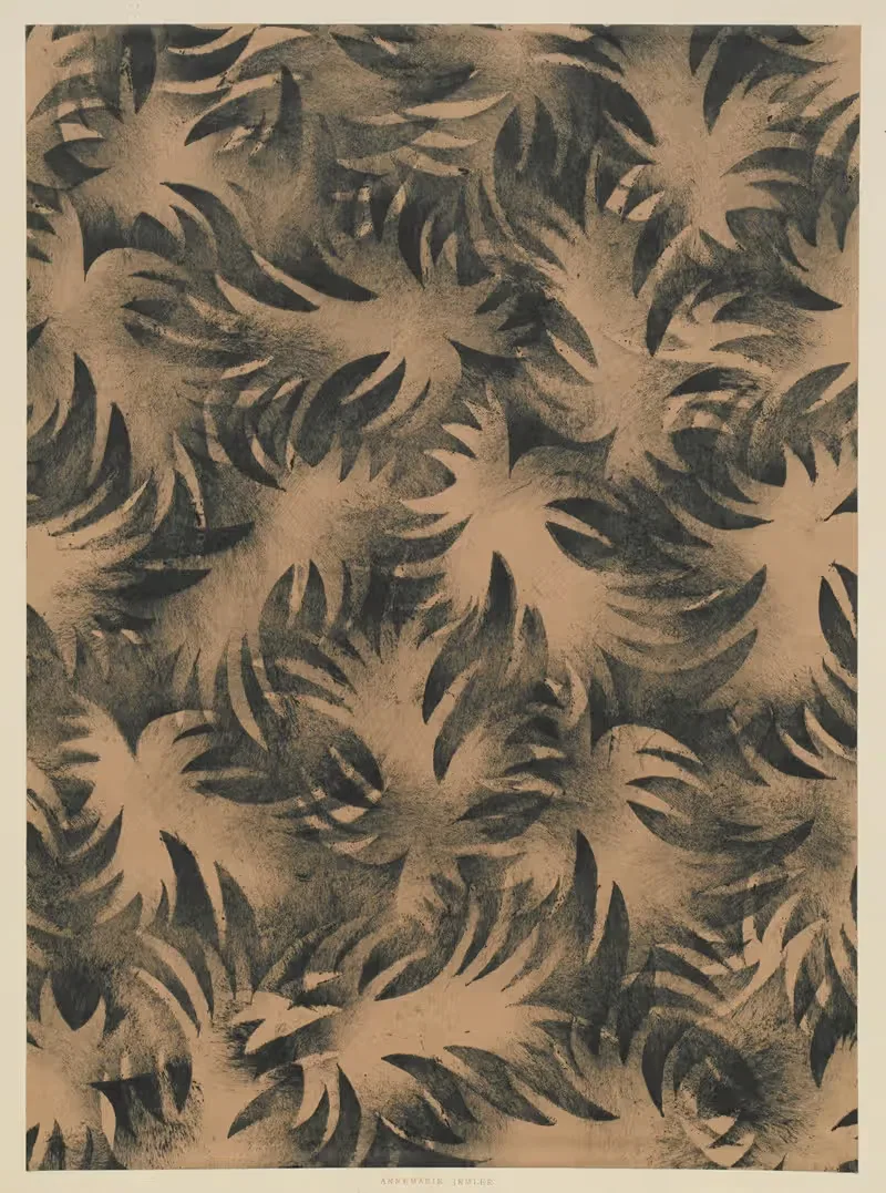 Schabloniertes Papier (Schablonenwischpapier) — Annemarie Irmler