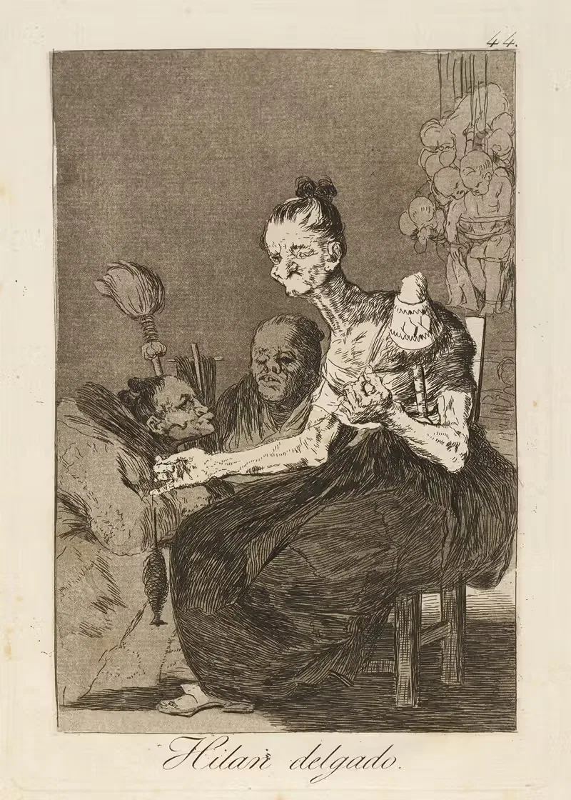 Хилан дельгадо. (Они крутятся тонко.) by Франсиско де Гойя, 1796-1797 — digital art print download