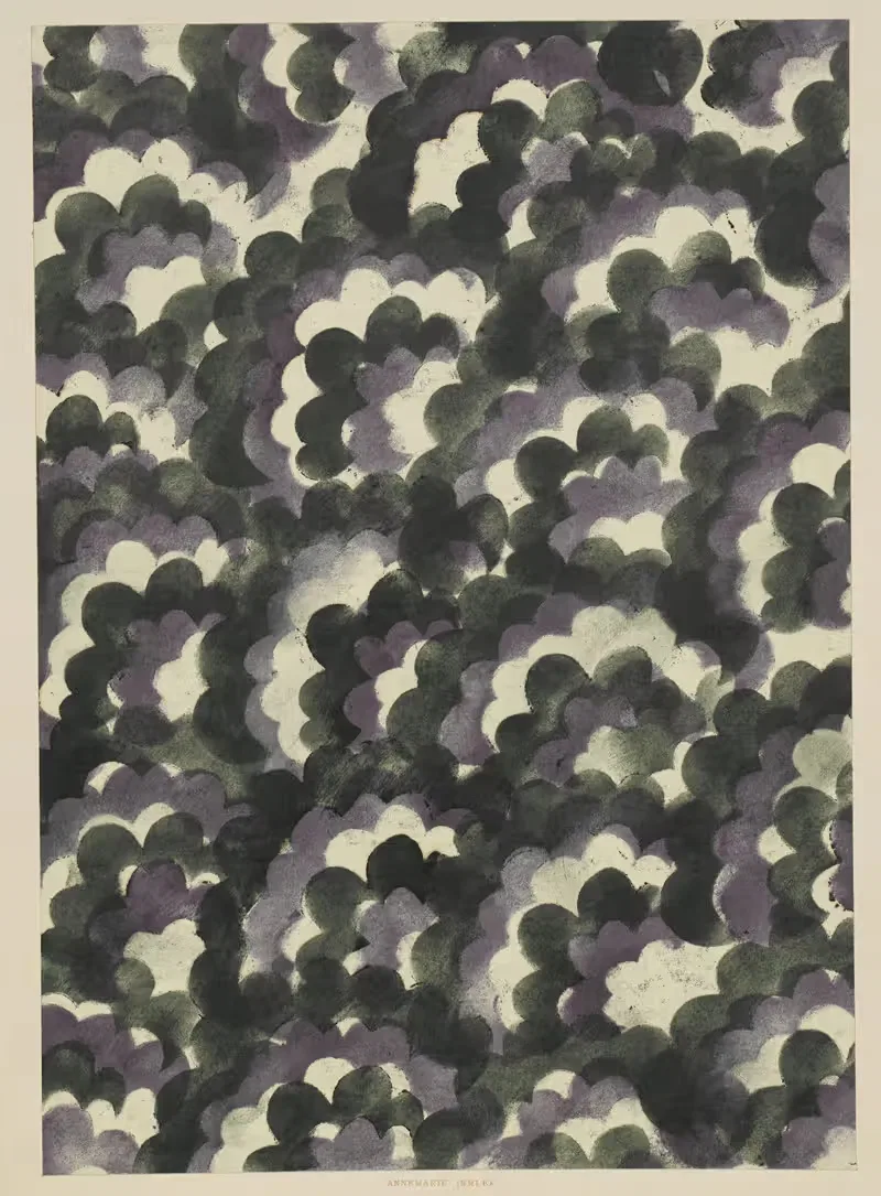 Schabloniertes Papier (Schablonenwischpapier) — Annemarie Irmler