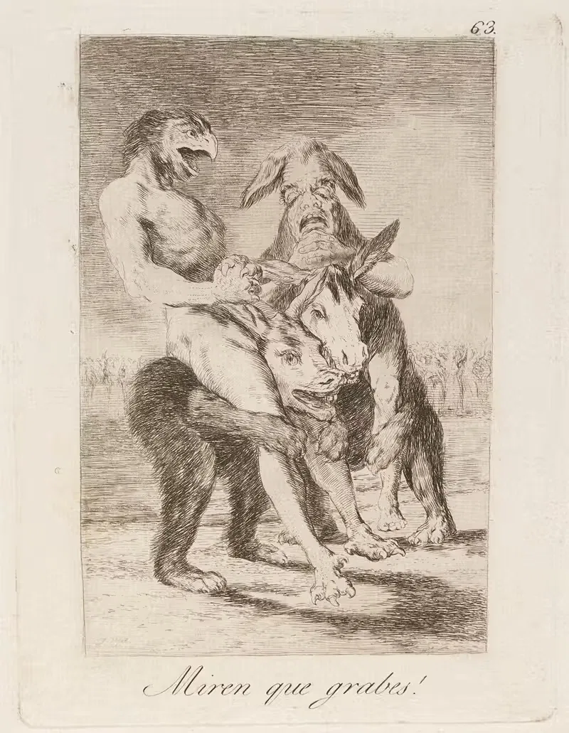 Miren que grabes! (Look how solemn they are!) — Francisco de Goya