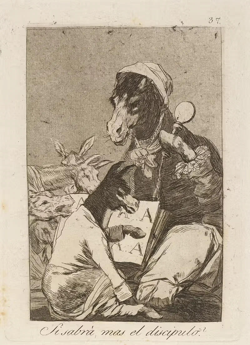 Si sabrá mas el discipulo (Might not the pupil know more) — Francisco de Goya