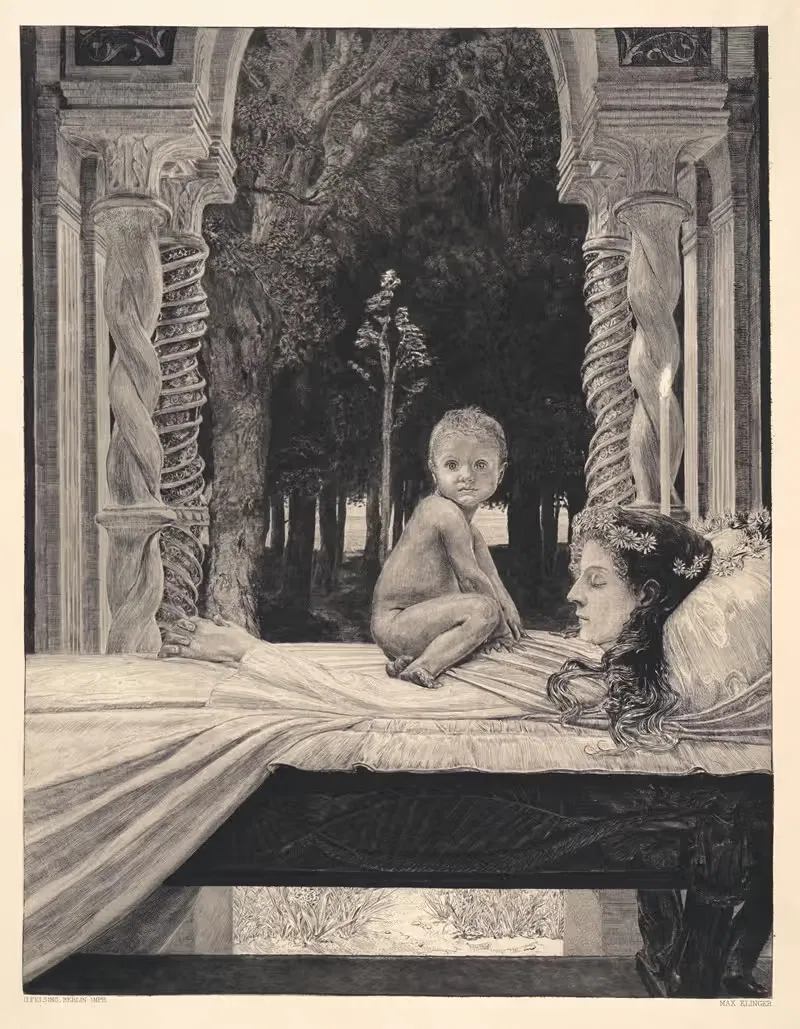 Мертвая мать by Макс Клингер, 1898 — digital art print download