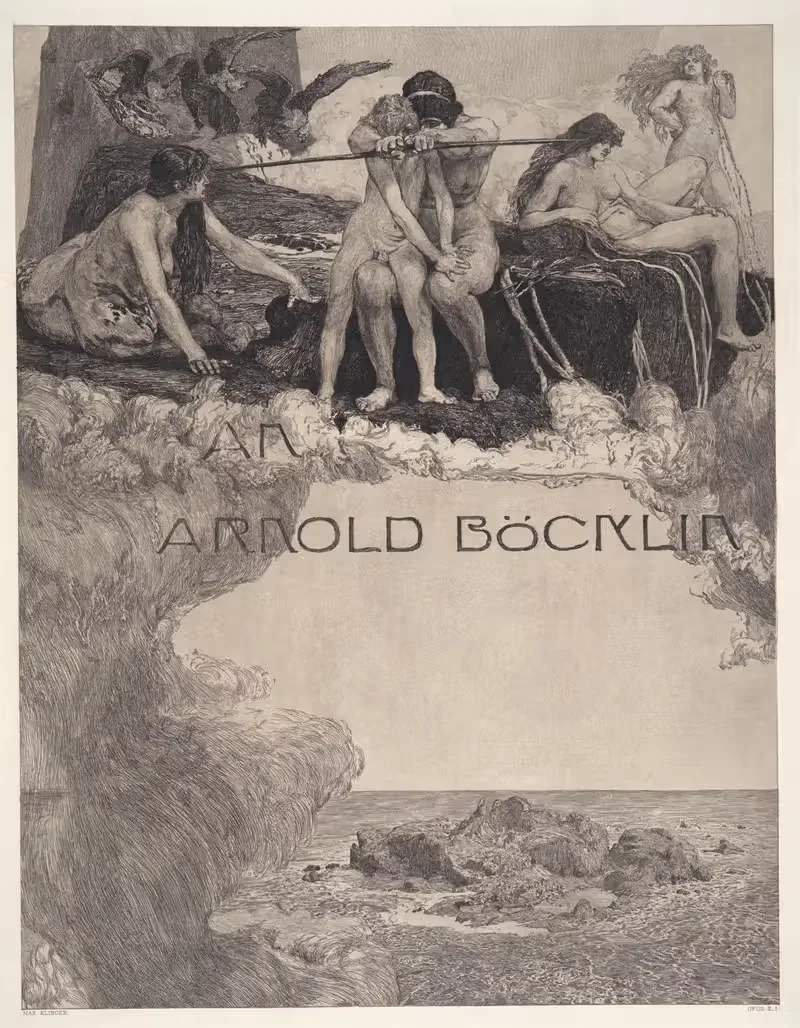Dedication (Widmung); To Arnold Böcklin by Max Klinger, 1887 — digital art print download