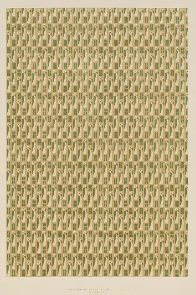 Lithografiertes Papier (Flächenmuster mit Pinguinen) — Emil Hochdanz Co.