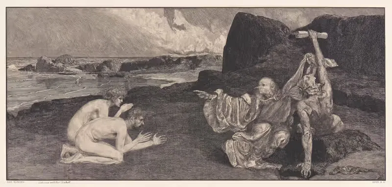 Интермеццо (Адам и Ева & Смерть и Дьявол) by Макс Клингер, 1887 — digital art print download